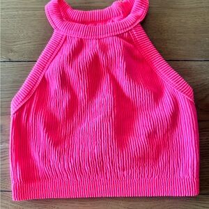 Aerie Bright Pink Ribbed Top